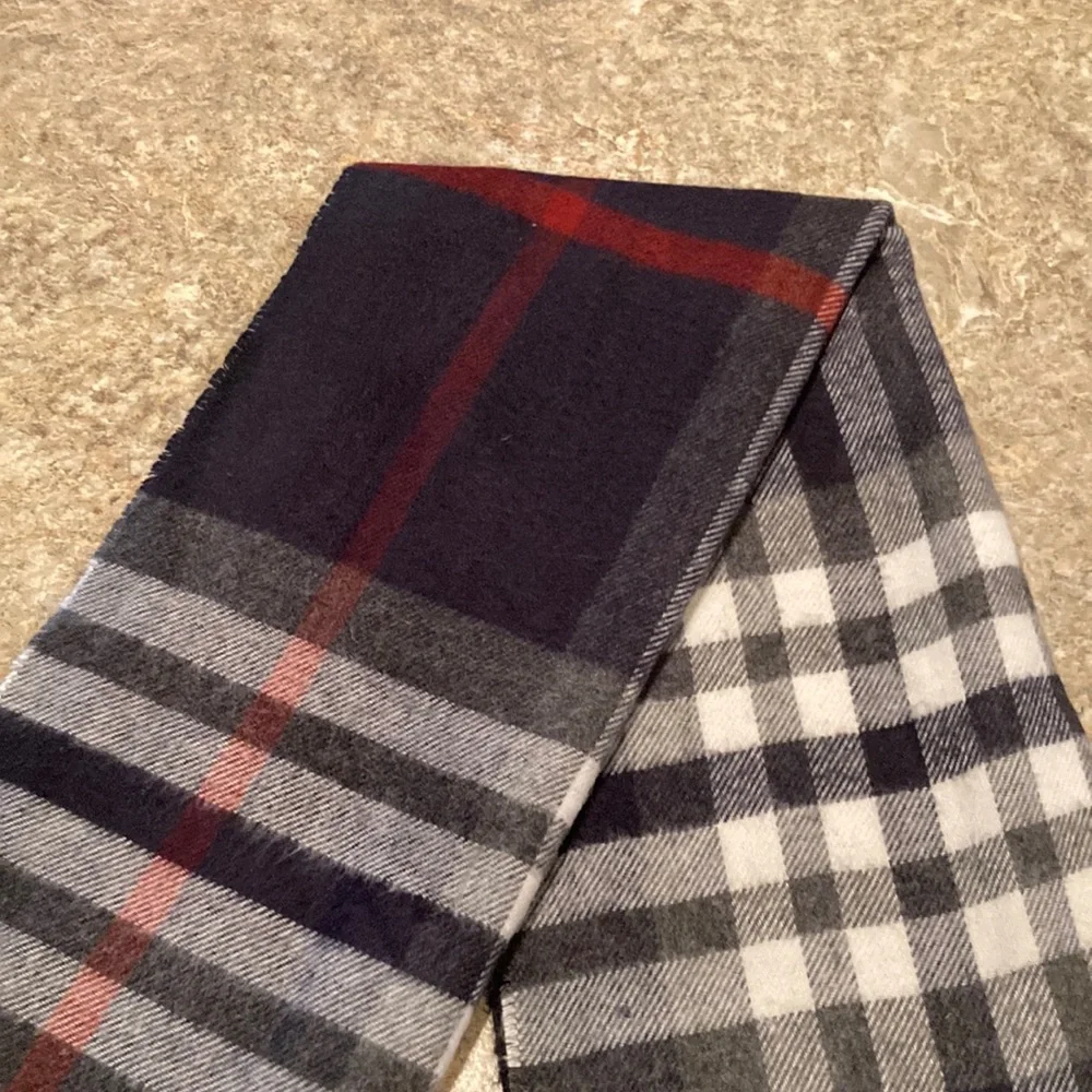 Casmink Blue Plaid Men’s Scarf